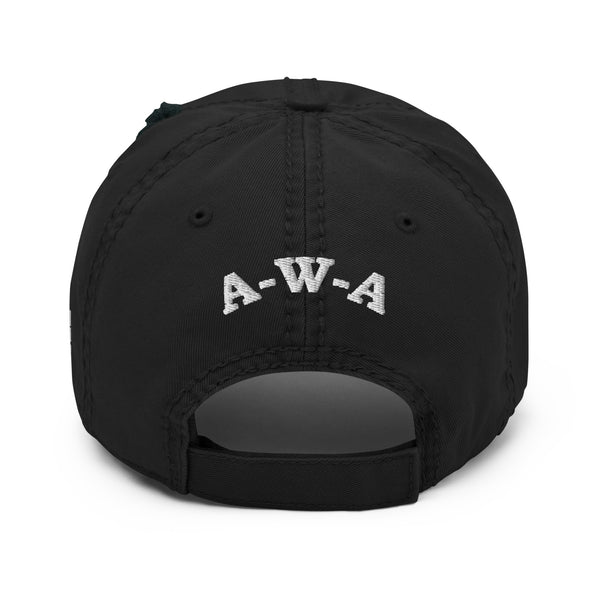 Distressed Black AWA Baseball Cap