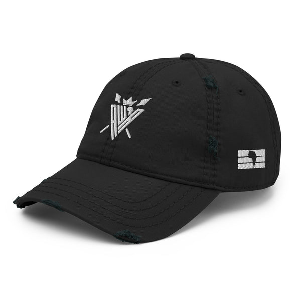 Distressed Black AWA Baseball Cap