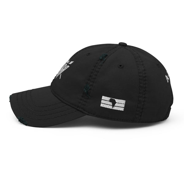 Distressed Black AWA Baseball Cap